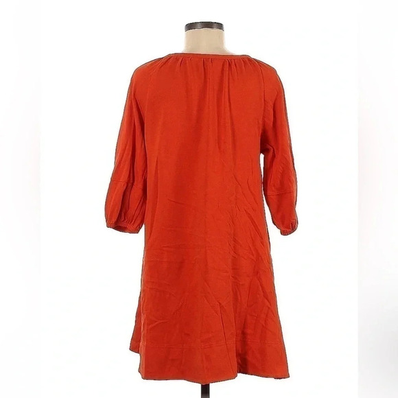 Anthropologie Anais Bright Orange Knit Cotton Tunic A-Line Dress Size Medium M - Picture 3 of 4